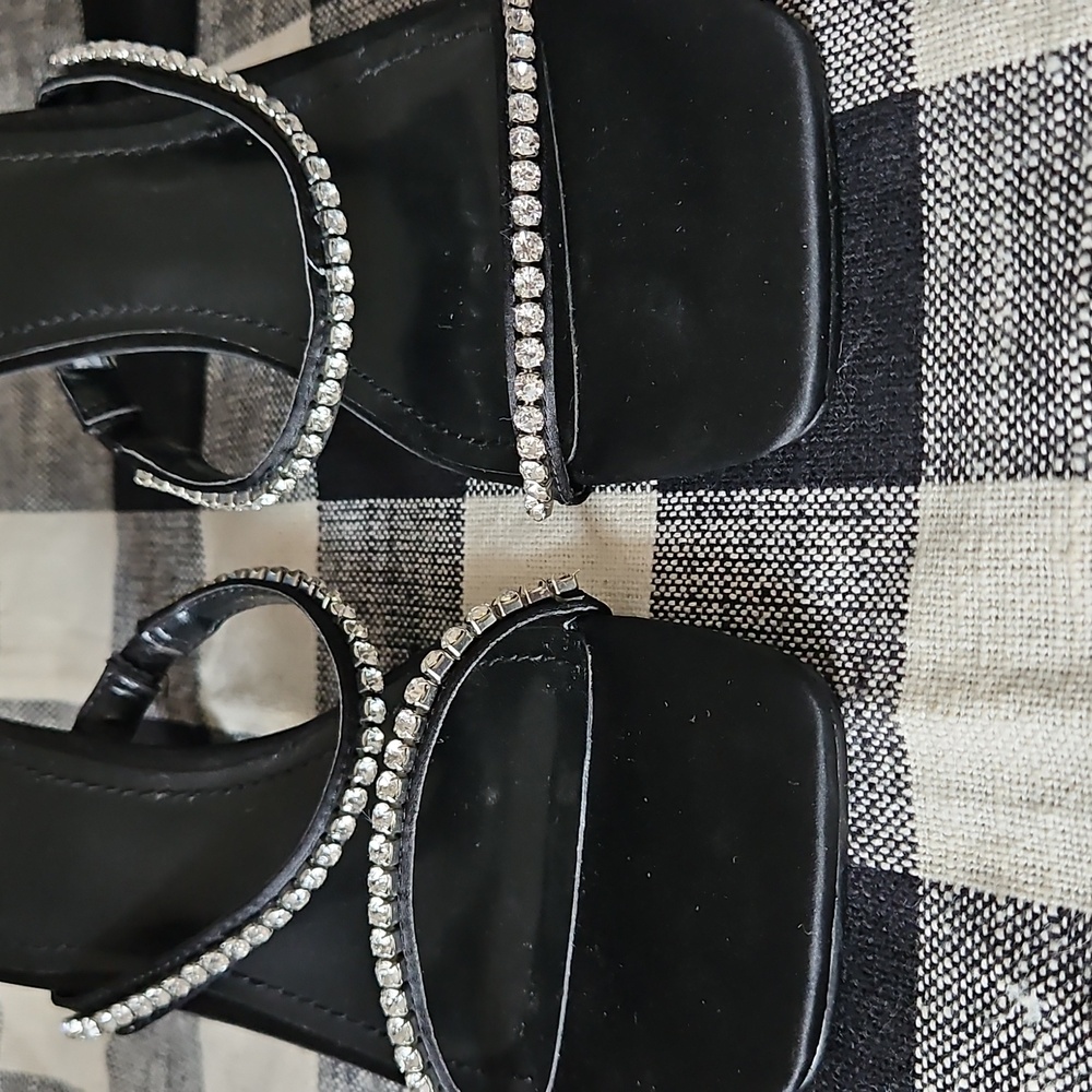 Ted Baker RINITA Diamante Satin Black Mule Heeled Sandal Size EU 39 (8.5) - Picture 9 of 15